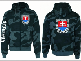 Patriot Slovakia - Slovensko  hrubá maskáčová mikina na zips s kapucou vzor Nightcamo - Nočný maskáč " Splinter "